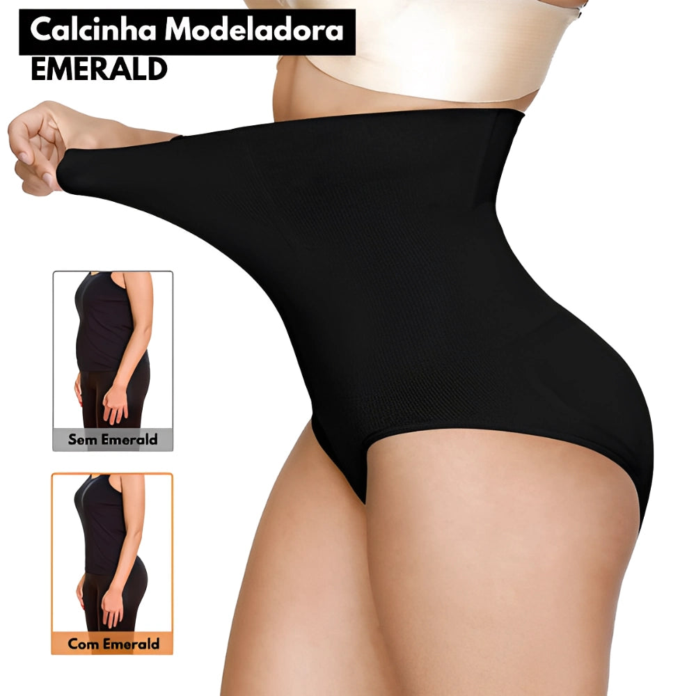 Calcinha De Compressão Modeladora Cintura Alta Emerald - Kit 2 Peças