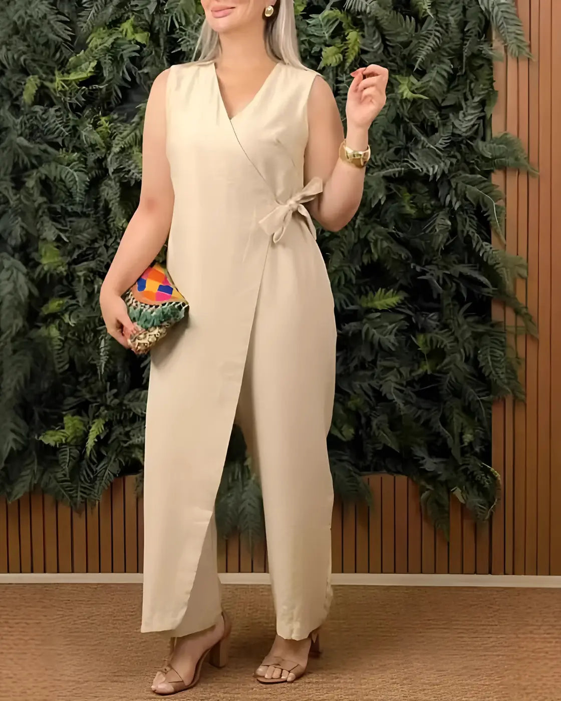 Macacão Bela | Decote em V - (Queridinho das Blogueiras)