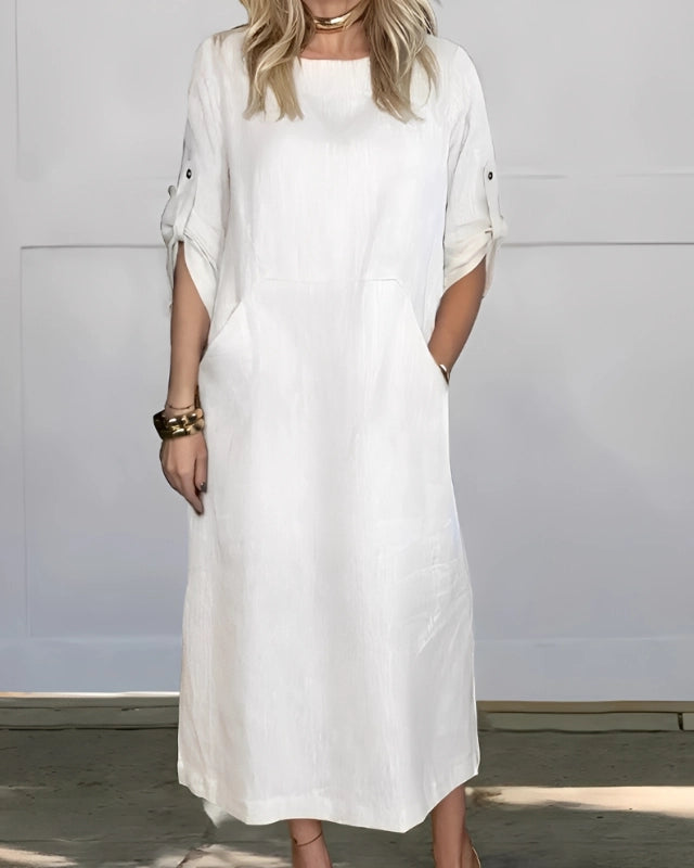 Vestido Casual Susan | Linho Puro - (Soltinho)