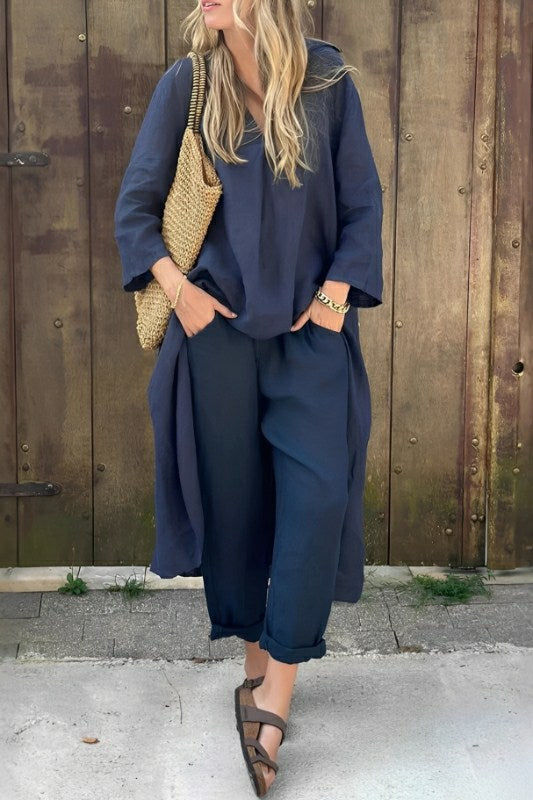 Conjunto Maya - Sofisticação em linho (tendência francesa)