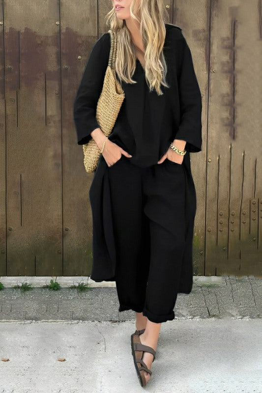 Conjunto Maya - Sofisticação em linho (tendência francesa)